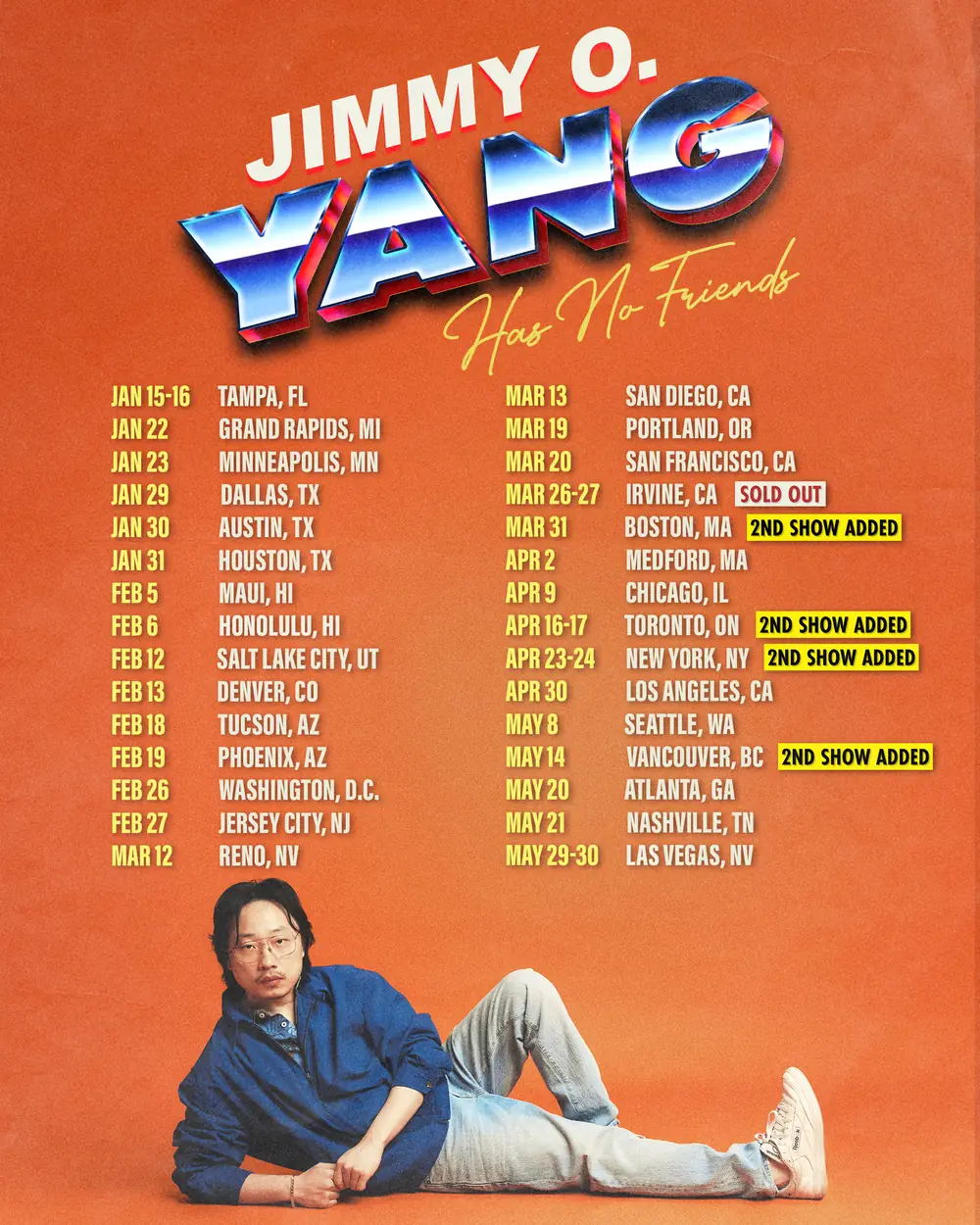 Jimmy O. Yang - Has No Friends Tour Dates